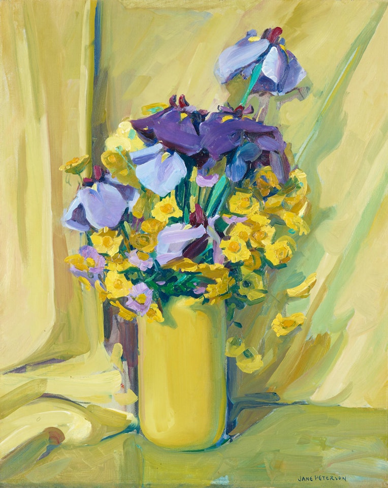 A Still Life with Irises, Daisies and Aster by Jane Peterson