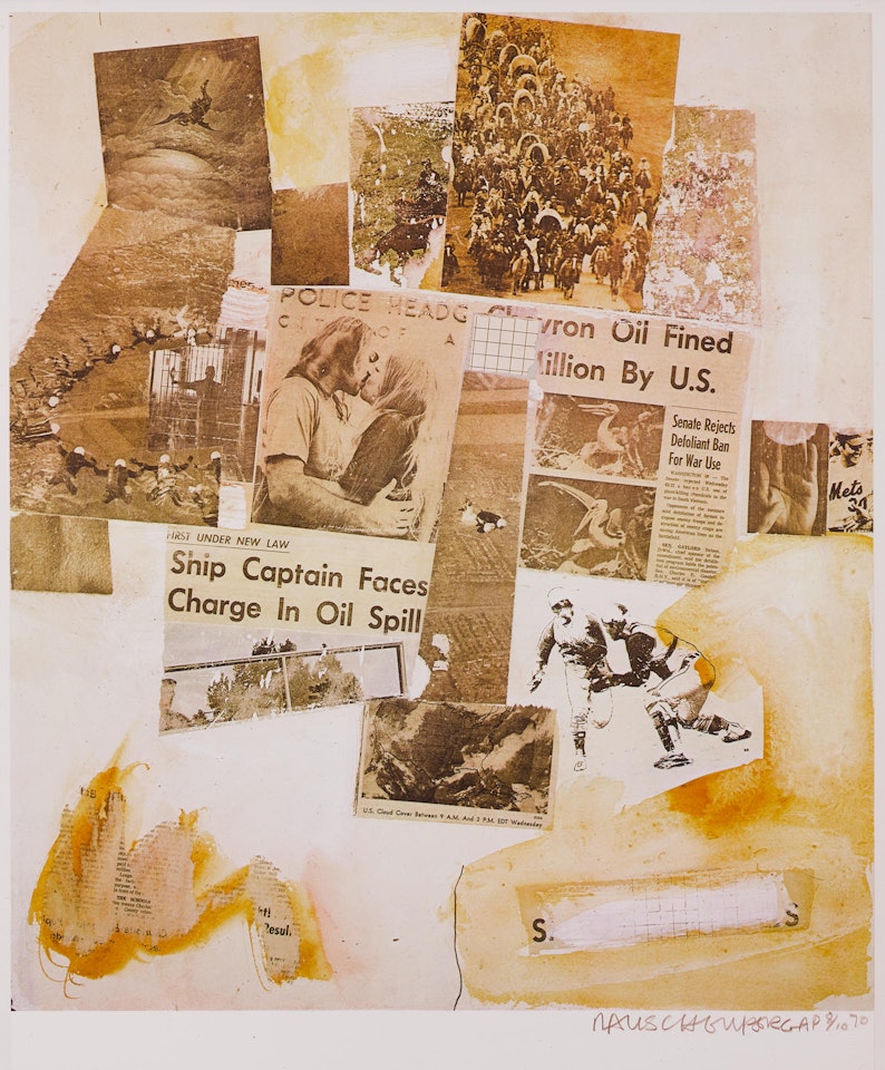 Untitled (Ship Captain Faces Charge In Oil Spill) by Robert Rauschenberg