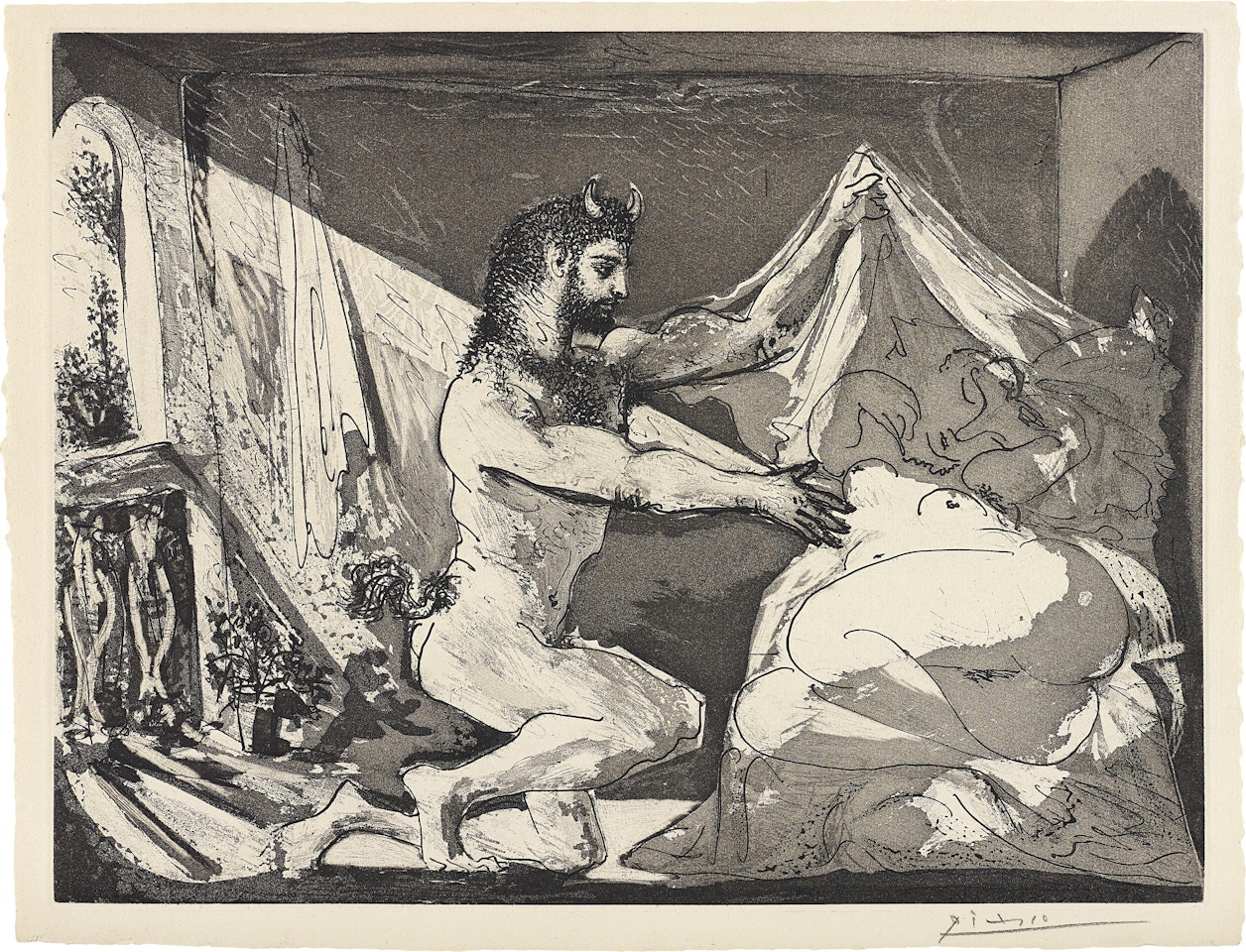 Faune dévoilant une Femme (Faun Revealing a Woman), plate 27, from La Suite Vollard by Pablo Picasso