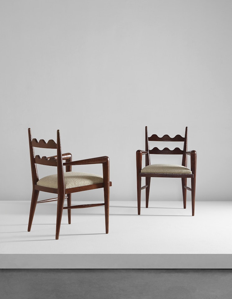 Pair of “Ondulation” armchairs by Jean Royere