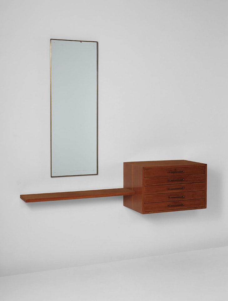 Wall-mounted vanity and mirror, designed for Casa Matteo Longoni by Gio Ponti