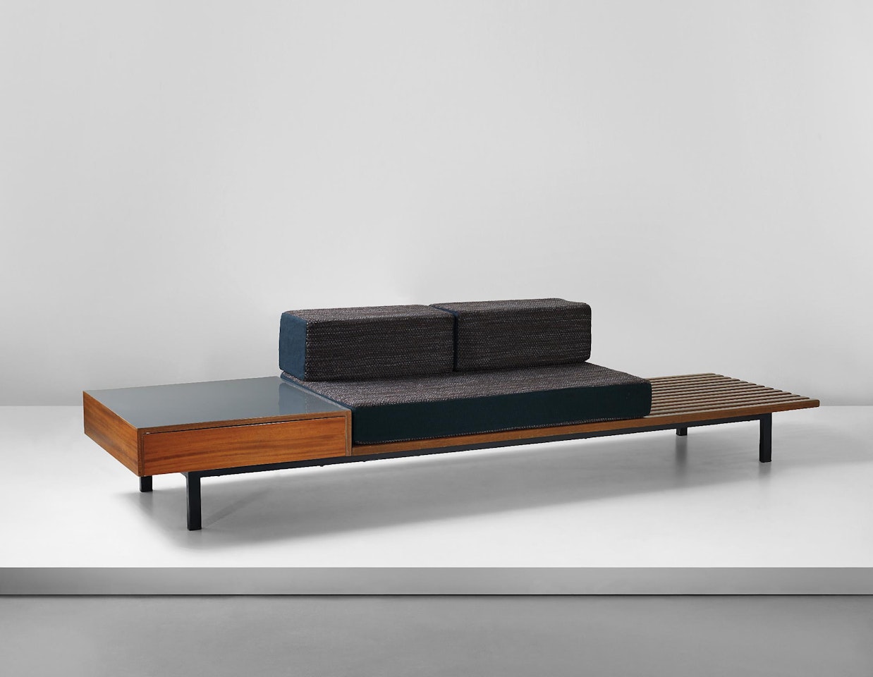 Bench with side table and drawer, from Cité Cansado, Cansado, Mauritania by Charlotte Perriand