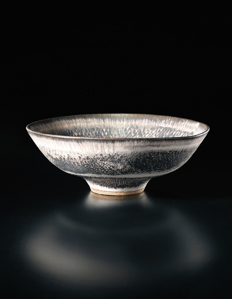 Monumental 'knitted' bowl by Lucie Rie