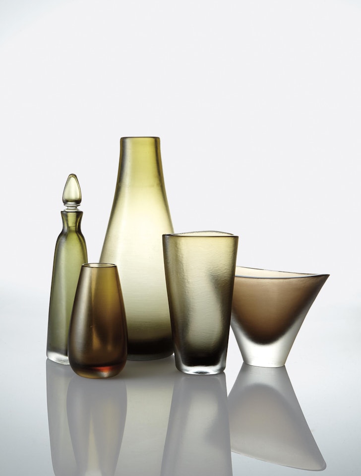 Four vases and a decanter by Paolo Venini