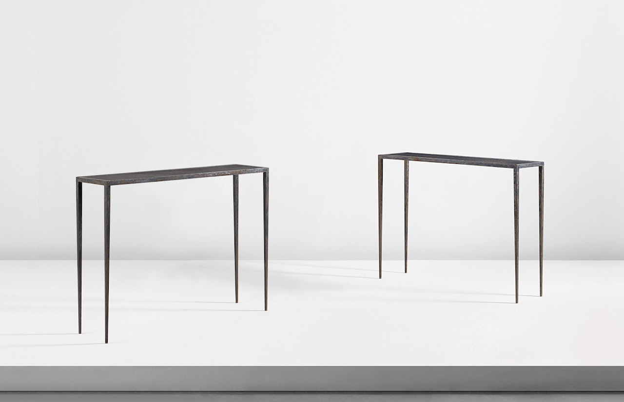 Pair of console tables by Jean-Michel Frank