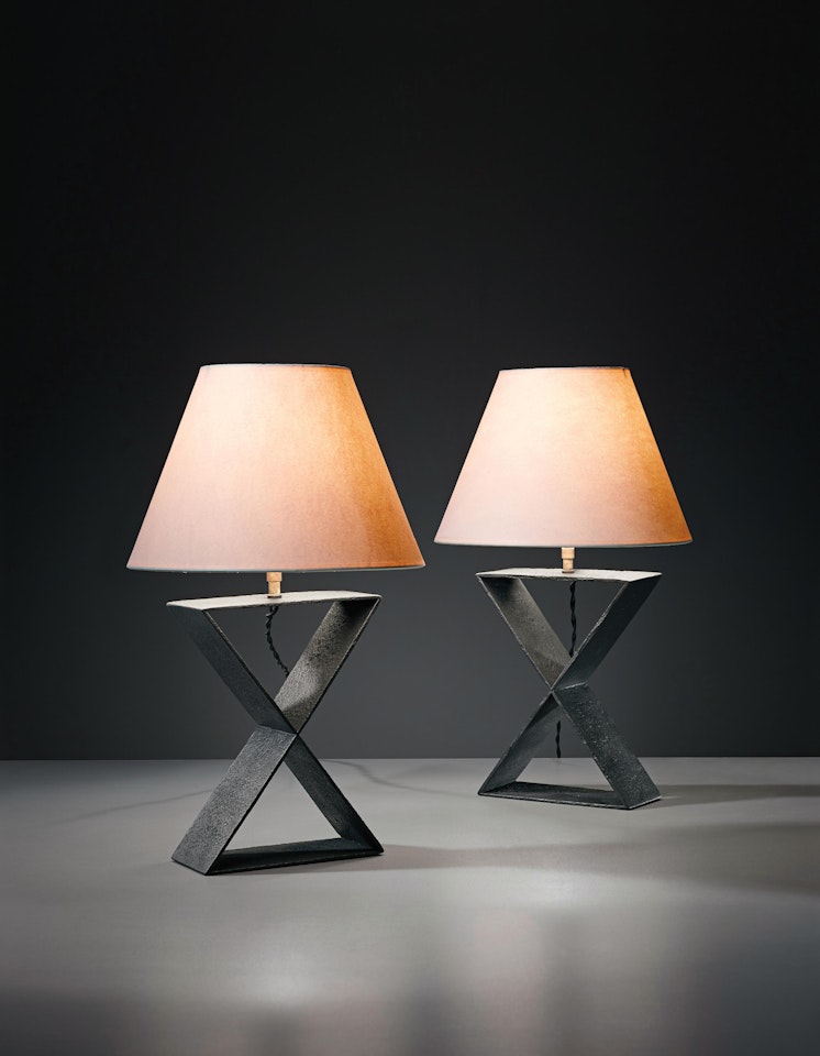 Pair of "X" table lamps, from the Hotel Horizonte, Mar del Plata by Jean-Michel Frank