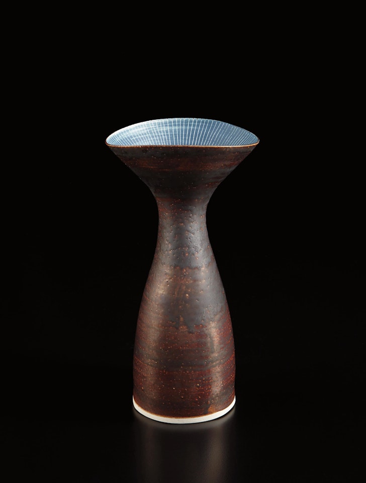 Vase with flaring lip by Lucie Rie