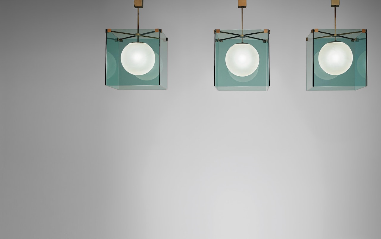 Set of three ceiling lights, model no. 2073 by Max Ingrand