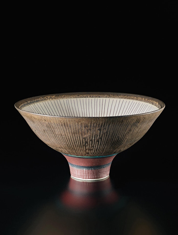 Unique footed bowl by Lucie Rie