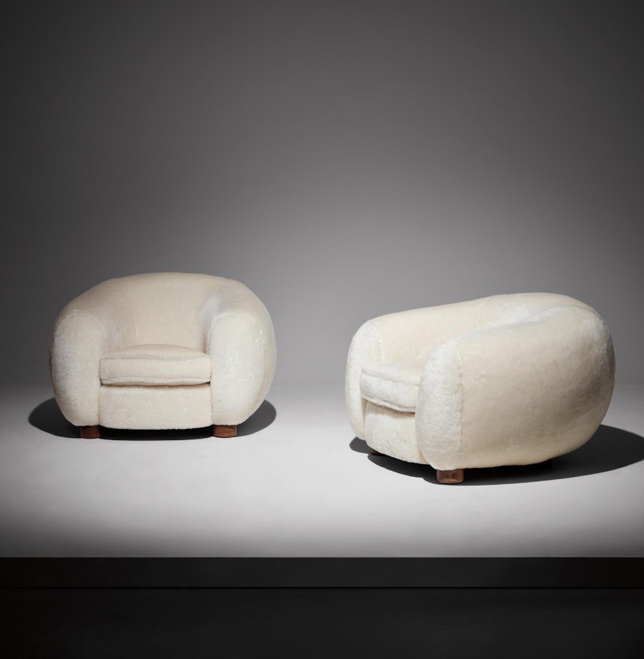 Pair of "Ours Polaire" armchairs by Jean Royere