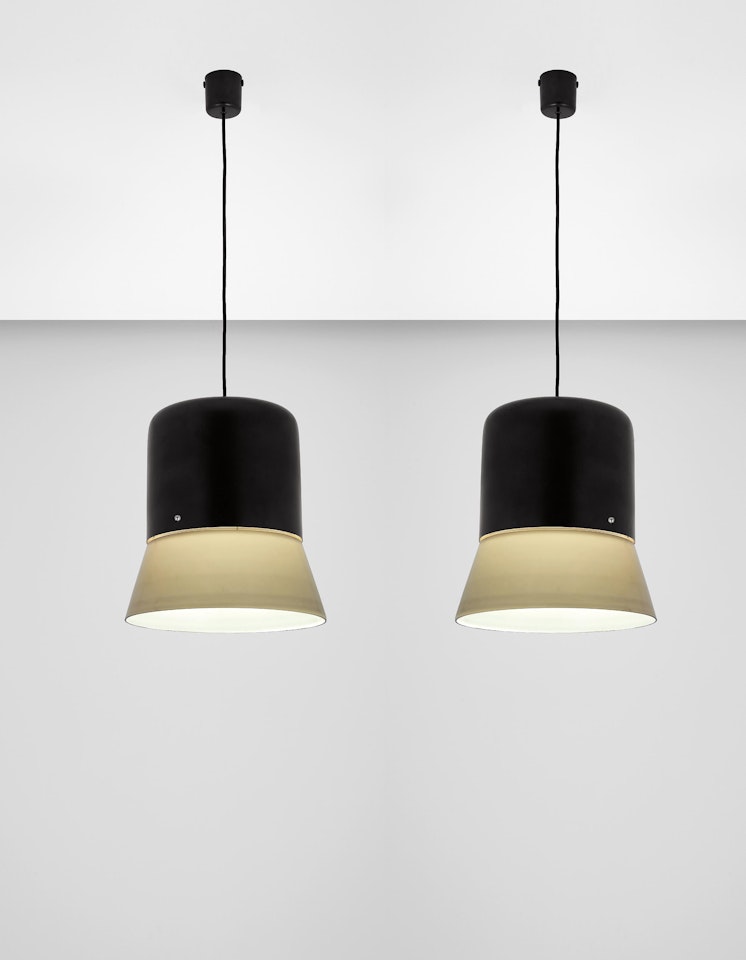 Pair of rare ceiling lights by Gino Sarfatti