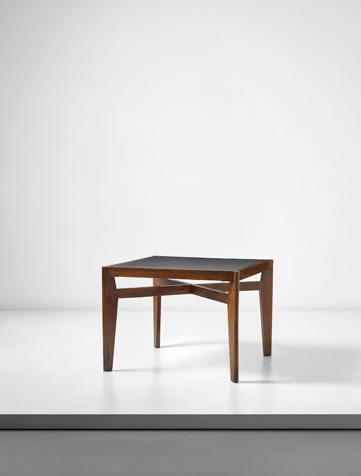 Rare 'Working table', model no. PJ-TA-07-A, designed for private residencies, Chandigarh by Pierre Jeanneret