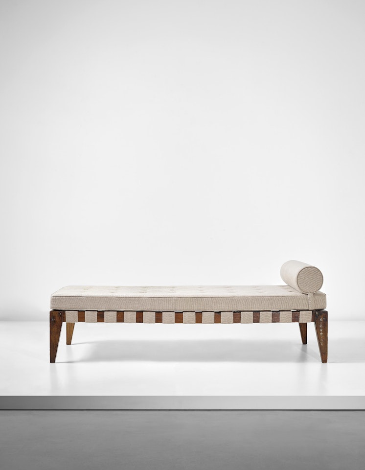 Demountable bed, model no. PJ-L-05-A, designed for the Members Legislative Assembly flats, Punjab University student halls and other residencies by Pierre Jeanneret