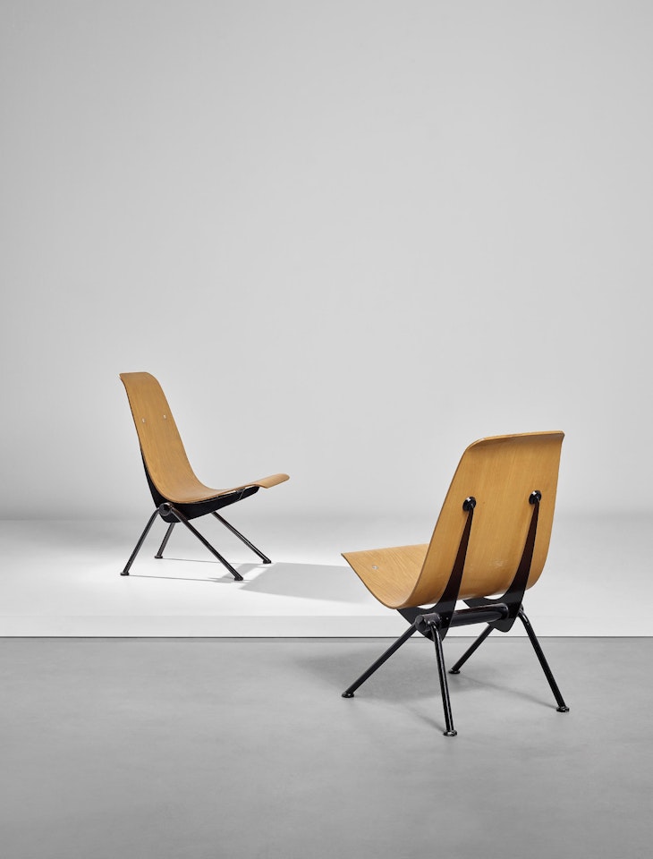 Pair of 'Antony' chairs, model no. 356 by Jean Prouvé