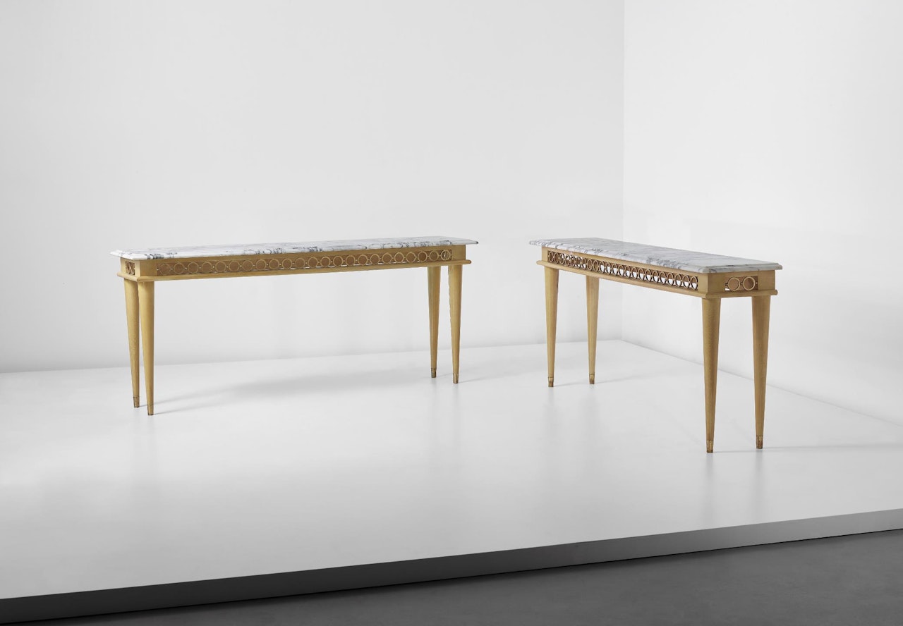 Pair of rare consoles by Jean Royere