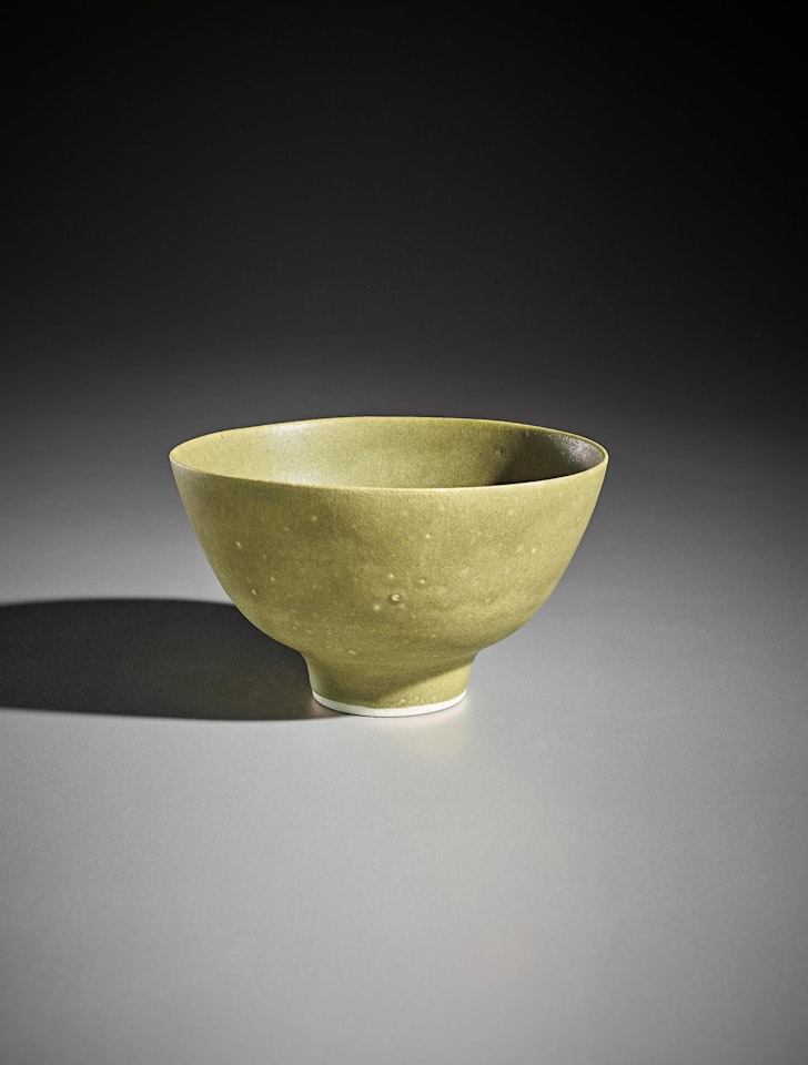 Green bowl by Lucie Rie