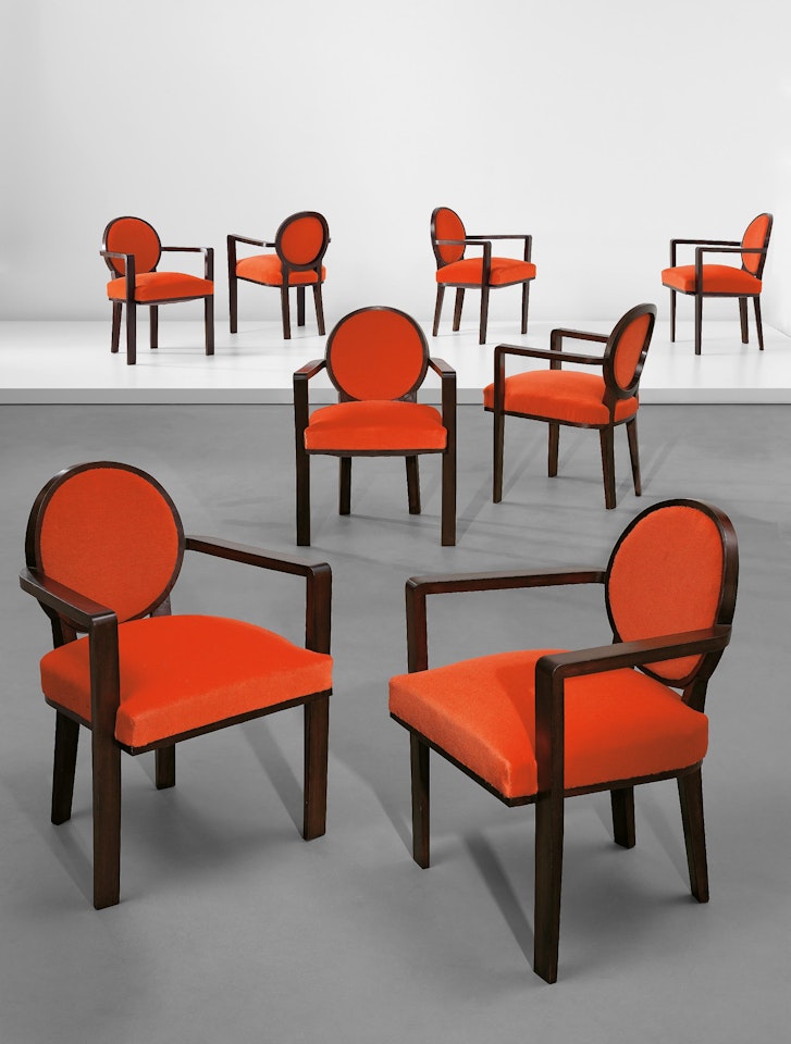 Set of eight armchairs by Jean Royere