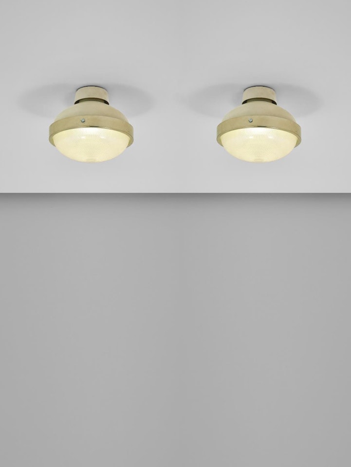 Pair of ceiling lights, model no. 3027 by Gino Sarfatti