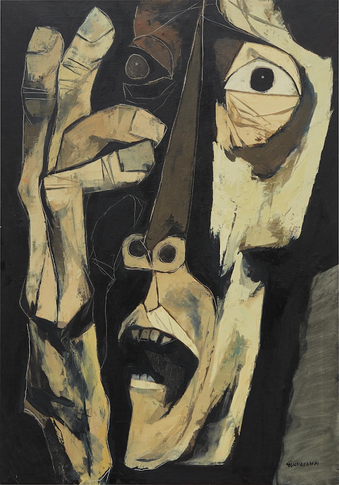Cabeza y mano by Oswaldo Guayasamin