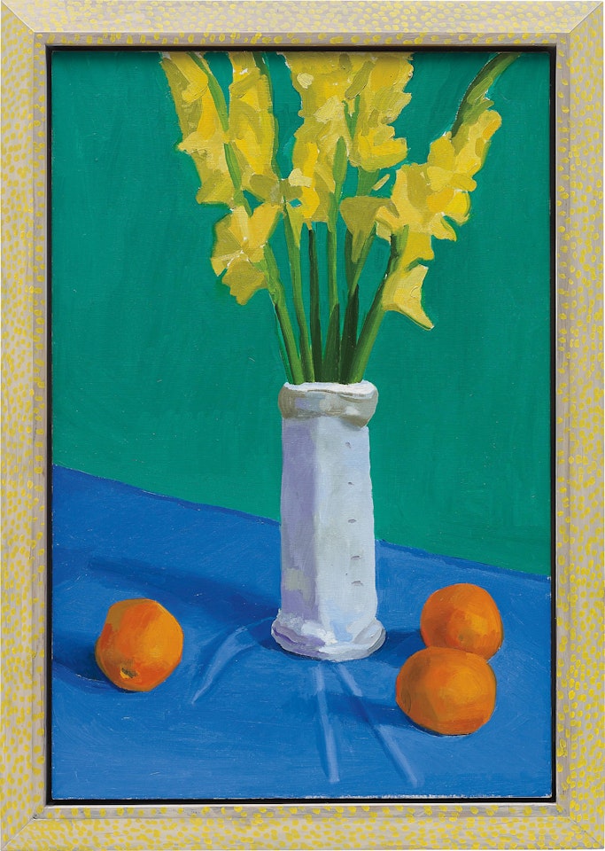 Three Oranges with a Vase by David Hockney