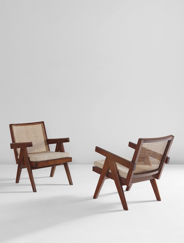 Pair of "Easy" armchairs, model no. PJ-SI-29-A, designed for the administrative buildings, Chandigarh by Pierre Jeanneret