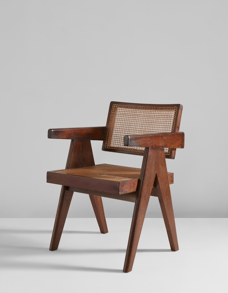 “Office” armchair, model no. PJ-SI-28-A, designed for the Architects' Office, Secrétariat, and administrative buildings, Chandigarh by Pierre Jeanneret