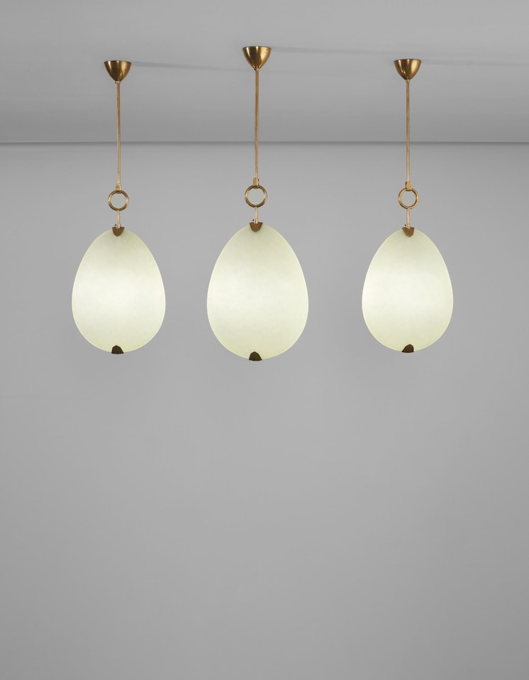 Set of three ceiling lights by Max Ingrand