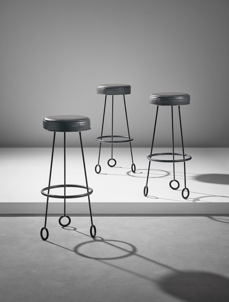Set of three ‘Yo-Yo’ stools by Jean Royere