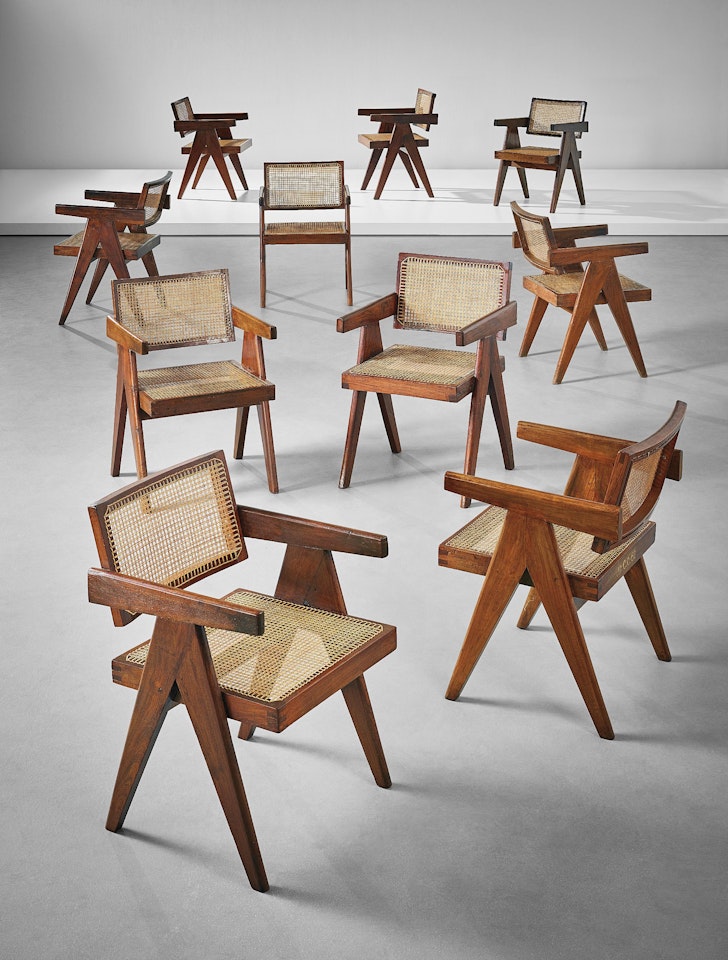 Ten armchairs by Pierre Jeanneret