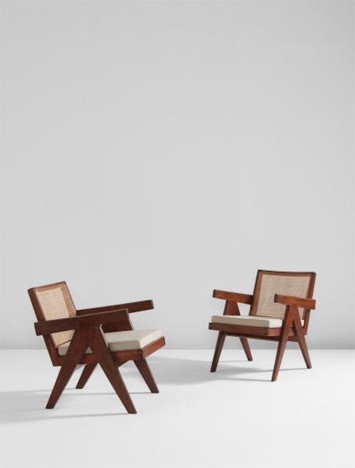 Pair of "Easy" armchairs, model no. PJ-SI-29-A, designed for the administrative buildings, Chandigarh by Pierre Jeanneret