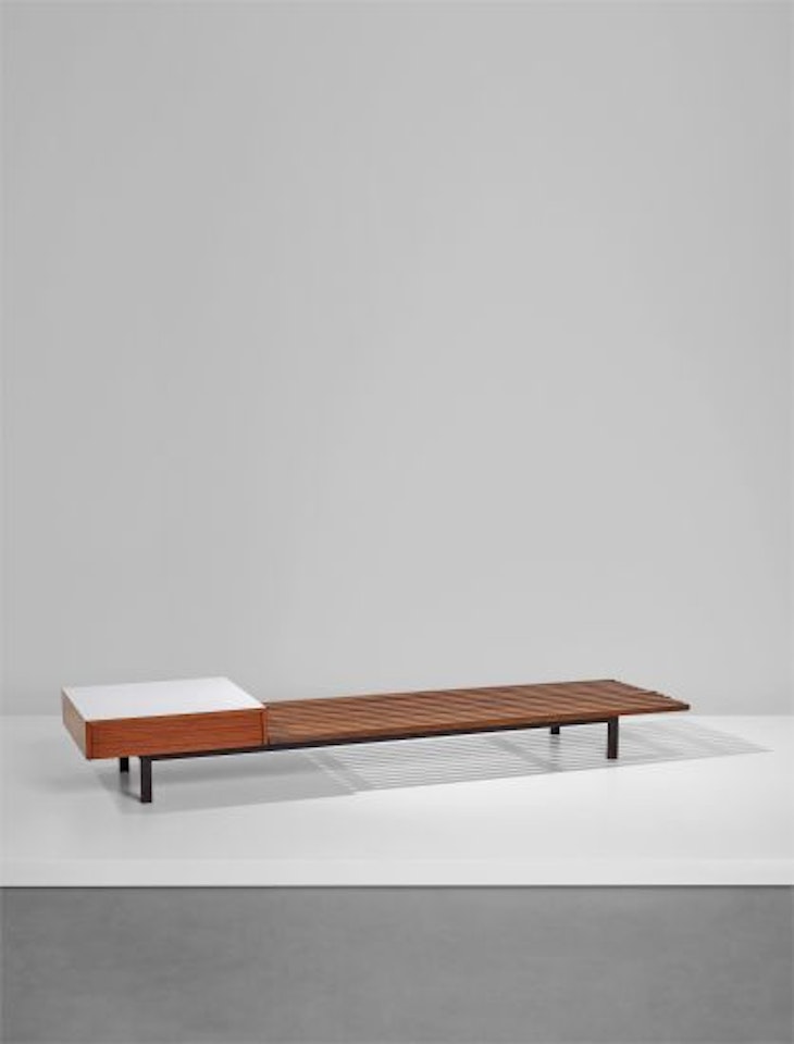 Bench with drawer, for Miferma, Cansado by Charlotte Perriand