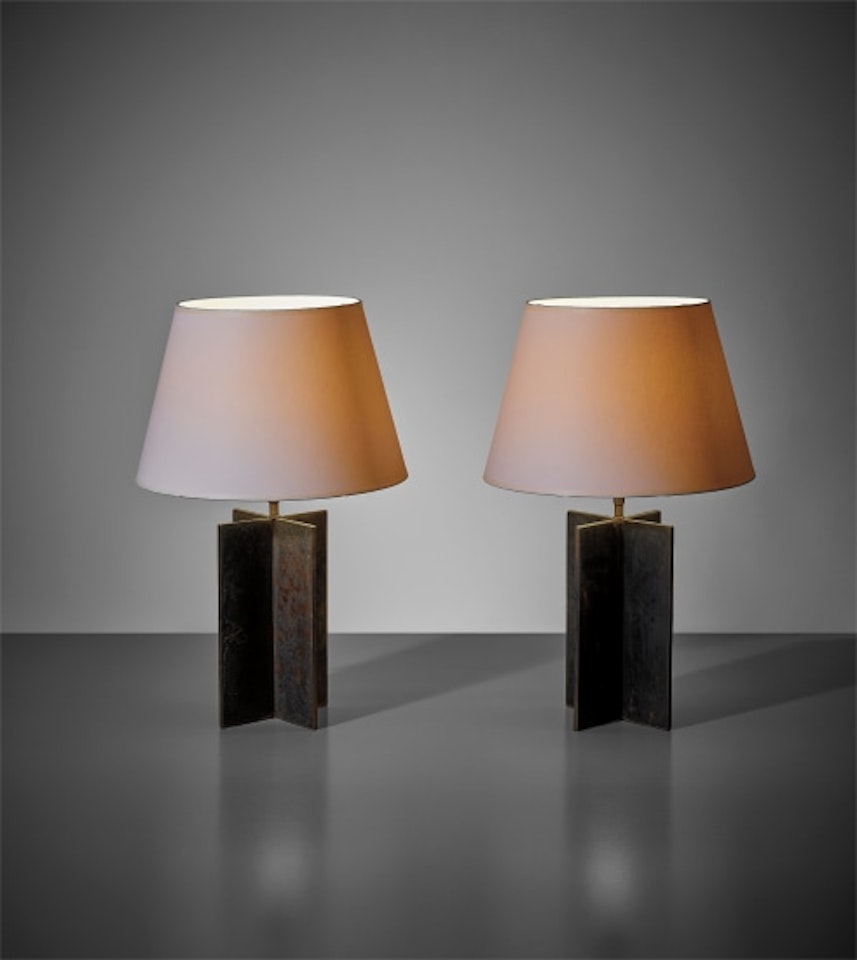 Pair of 'Croisillon' table lamps by Jean-Michel Frank