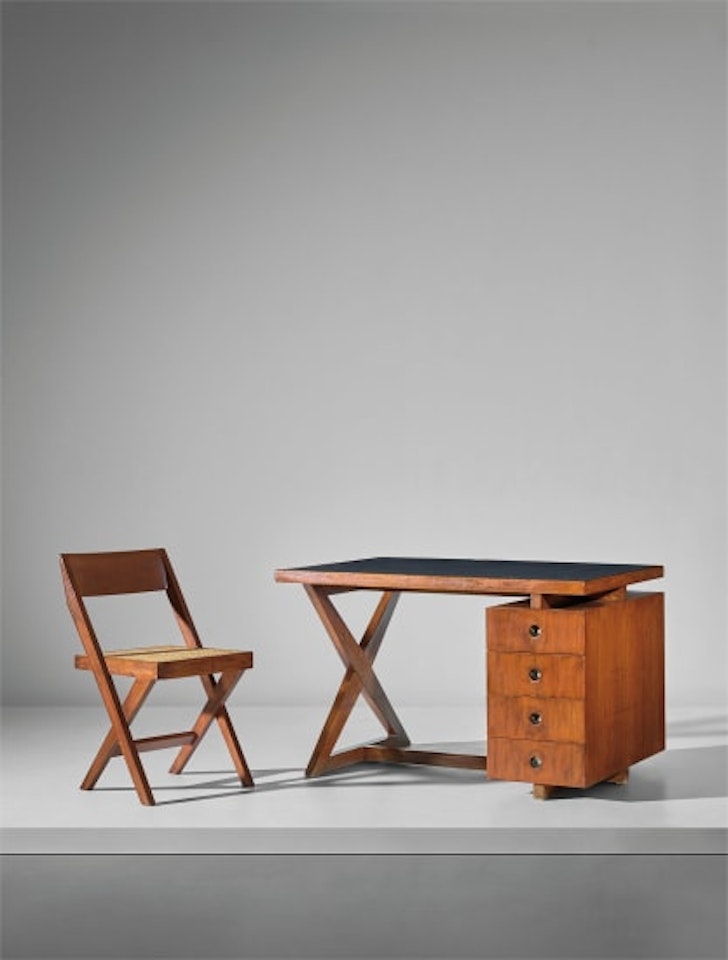 'Administrative' desk, model no PJ-BU-19-A, designed for administrative buildings by Pierre Jeanneret