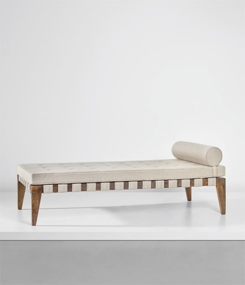 Demountable bed, model no. PJ-L-05-A, designed for the Members Legislative Assembly flats, Punjab University student halls and other residencies by Pierre Jeanneret