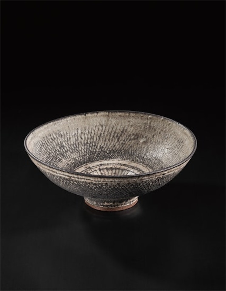 Monumental 'knitted' bowl by Lucie Rie