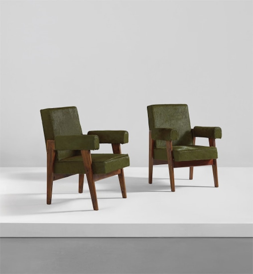Pair of "Advocate and Press" armchairs, model no. LC/PJ-SI-41-A by Le Corbusier & Pierre Jeanneret