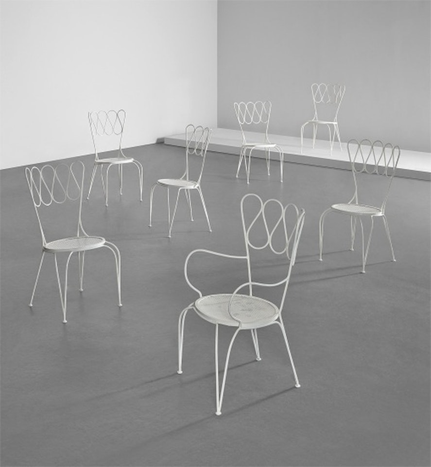 Set of six garden chairs and one armchair by Gio Ponti