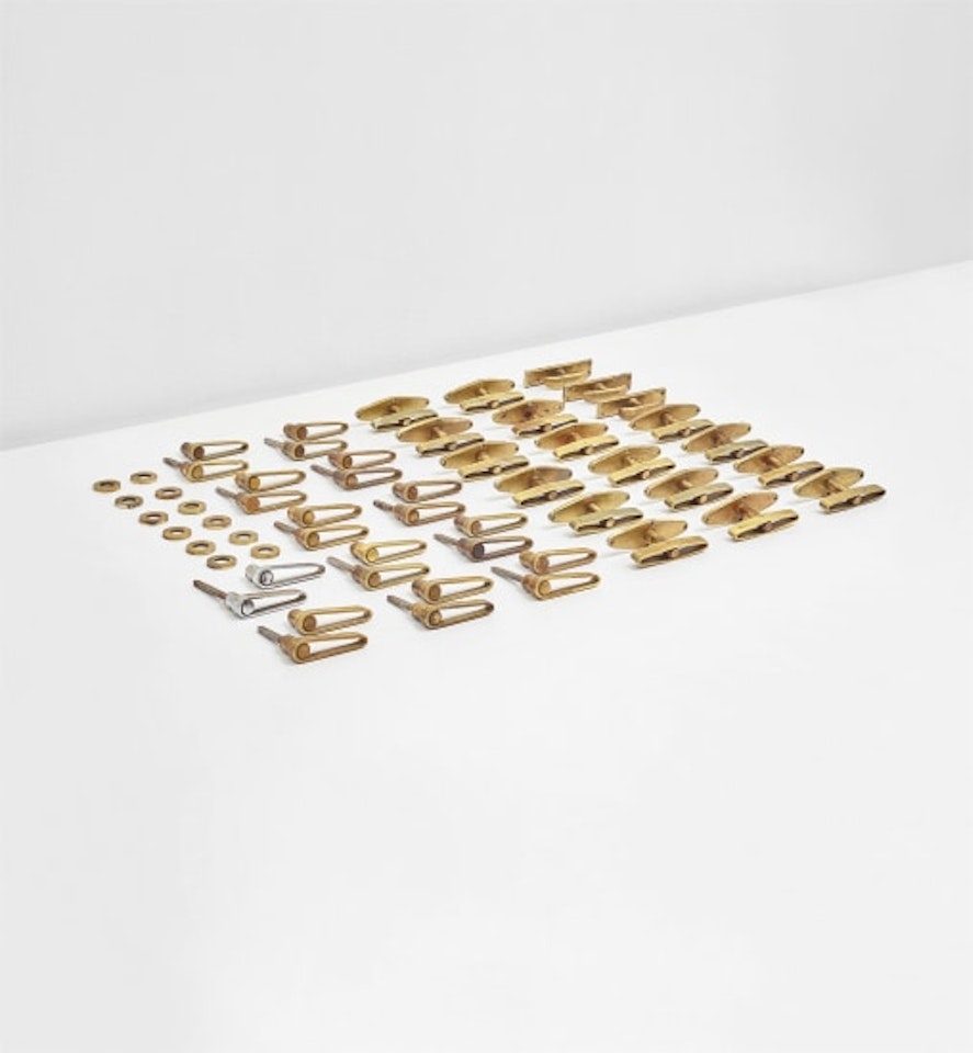 Set of door and window furniture comprising thirty-one handles by Gio Ponti