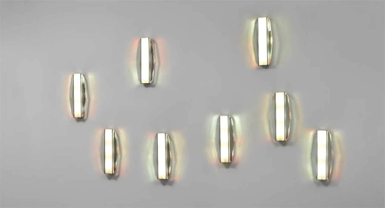 Set of eight rare wall lights, model no. 2300 by Max Ingrand