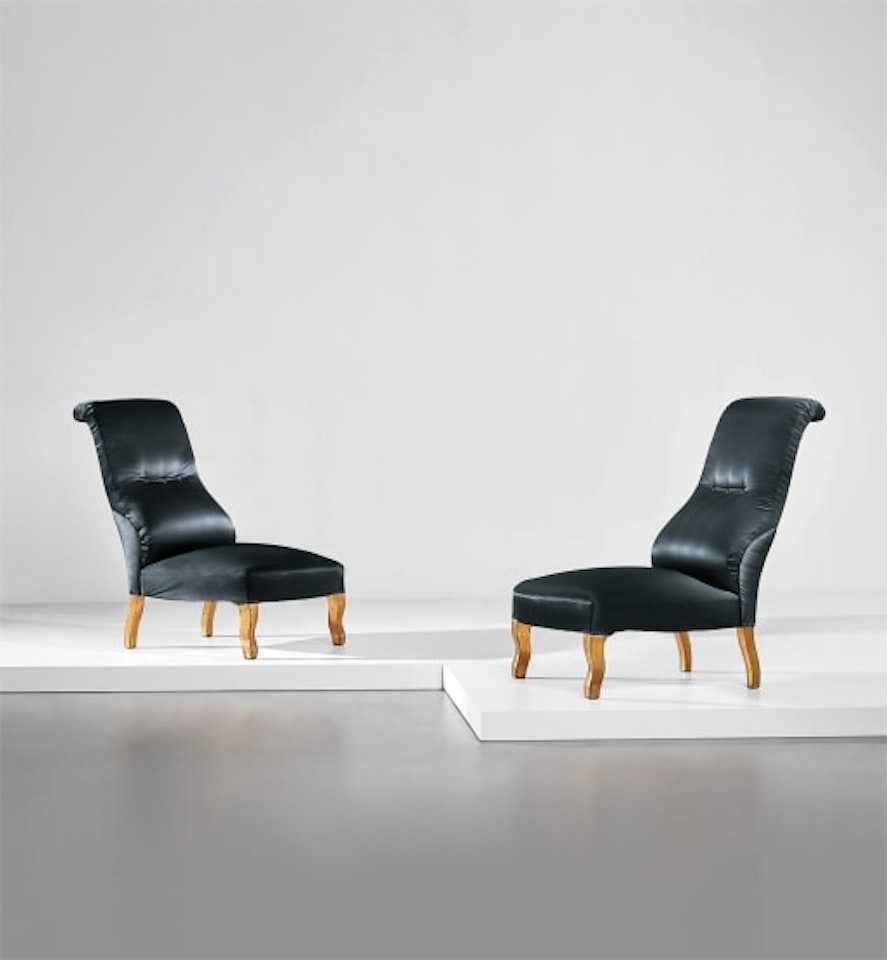 Unique pair of lounge chairs, designed for the living room of the Ada and Cesare Minola House, Turin by Carlo Mollino