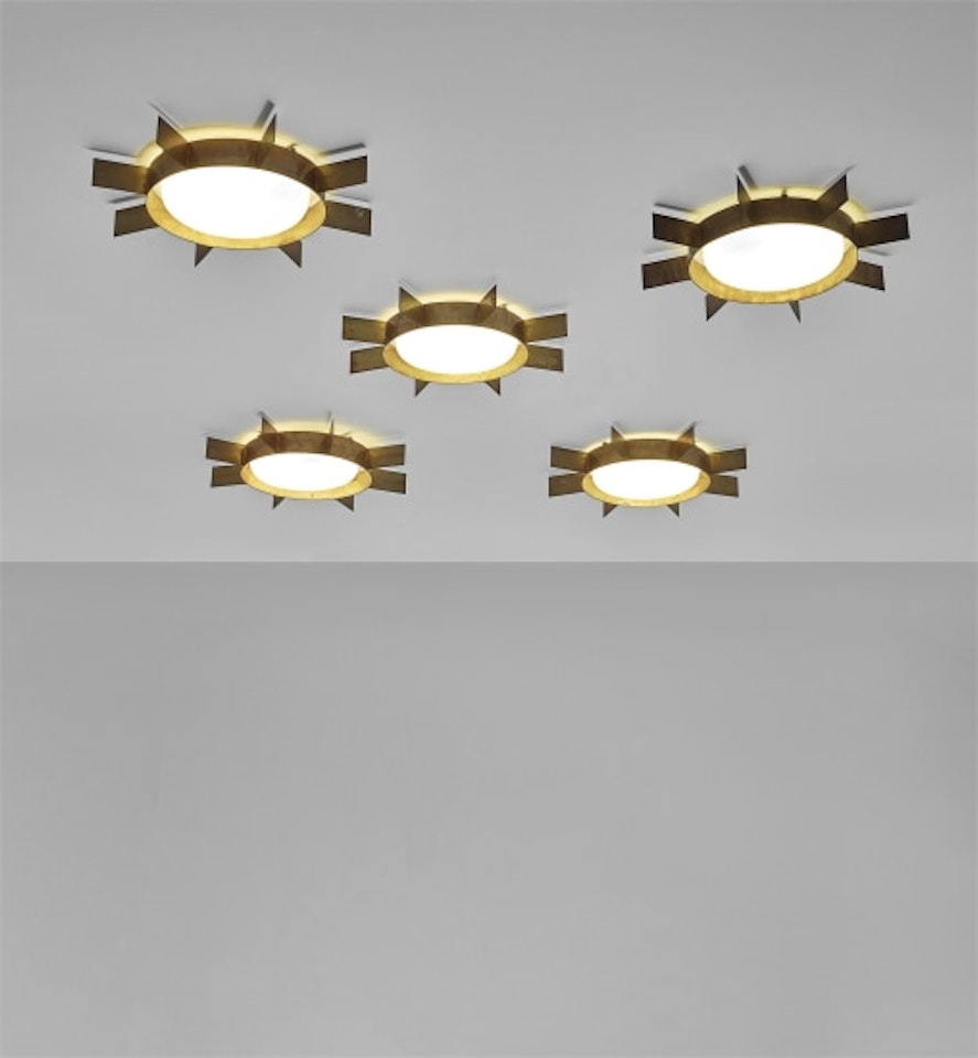 Set of five 'Sole' ceiling lights by Gio Ponti