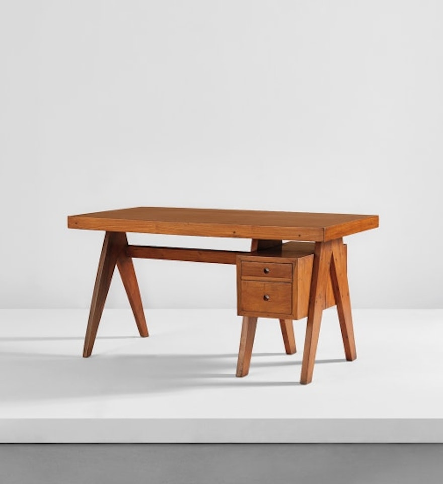 "Executive" desk, model no. PJ-BU-10-B, designed for the administrative buildings, Chandigarh by Pierre Jeanneret
