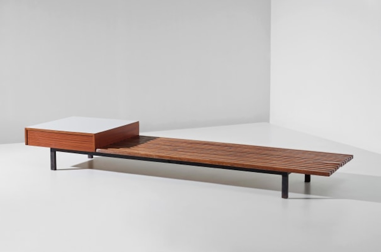 Bench with drawer, from Cité Cansado, Mauritania by Charlotte Perriand