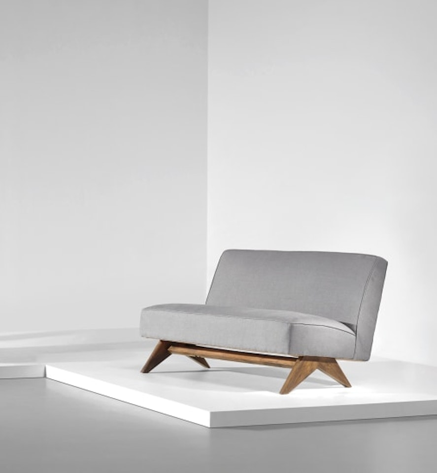 Low sofa, model no. PJ-SI-36-B, designed for the High Court and P. U. Student residences, Chandigarh by Pierre Jeanneret