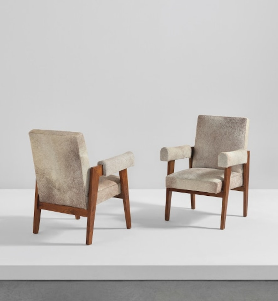 Pair of "Advocate and Press" armchairs, model no. LC/PJ-SI-41-A, designed for the High Court, Chandigarh by Pierre Jeanneret