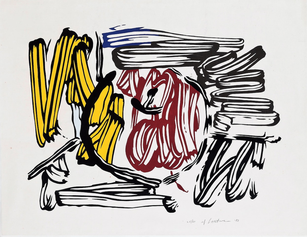 Red and Yellow Apple (from Seven Apple Woodcuts Series) by Roy Lichtenstein