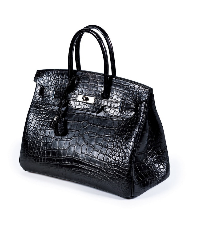 BLACK ALLIGATOR LEATHER BIRKIN 35 by Anonymous