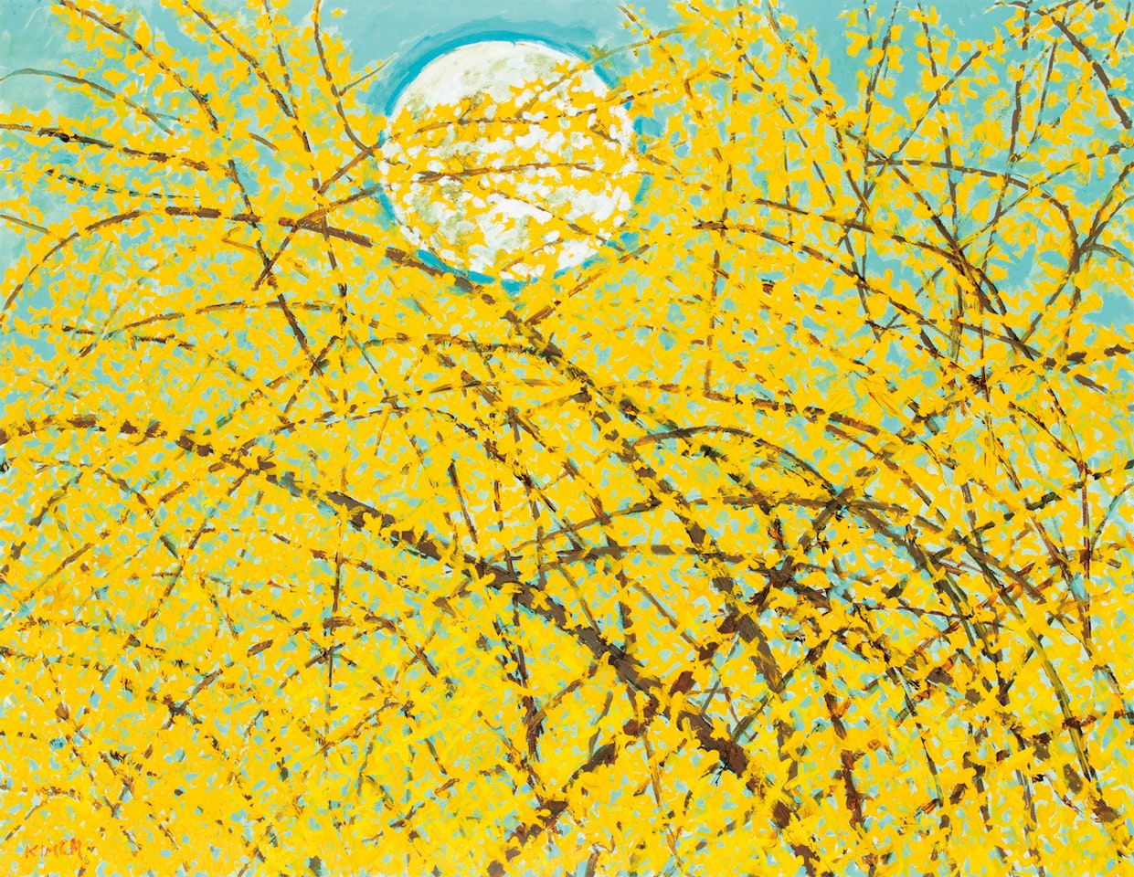 Forsythia and the Moon by Kim Chong Hak