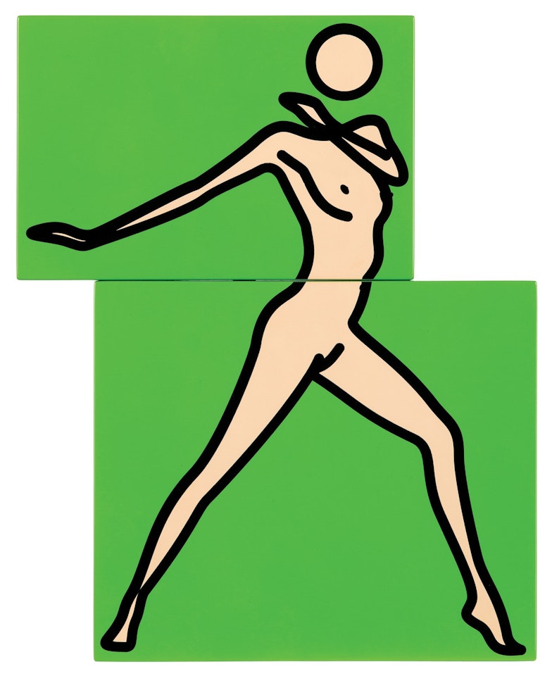 Caterina Dancing 01 (Green) by Julian Opie