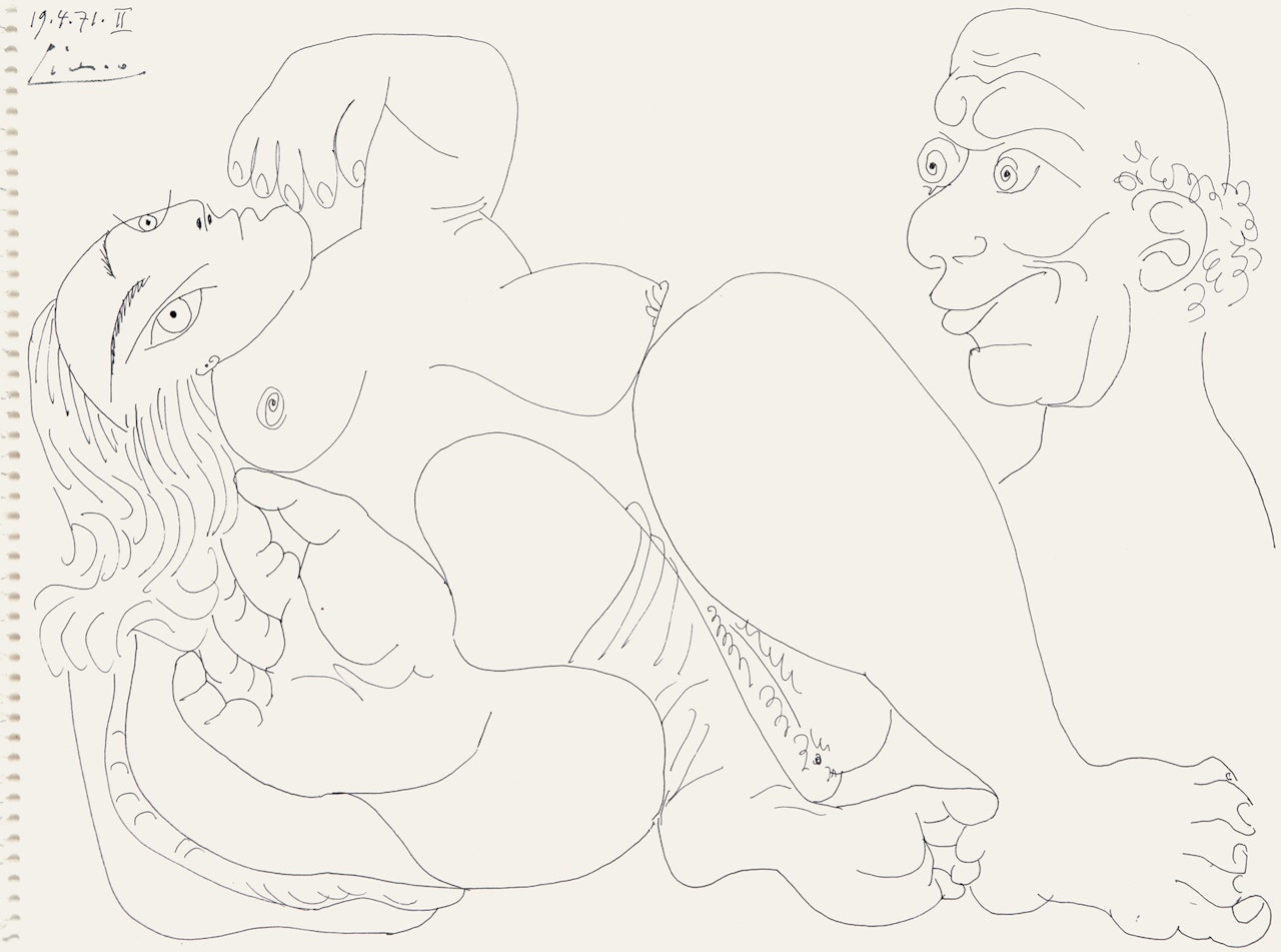 Reclining Nude and Spectator by Pablo Picasso